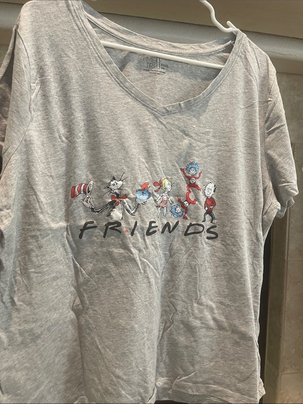 Time and Tru Light Gray Dr. Seuss 'Friends' Cartoon Graphic Tee